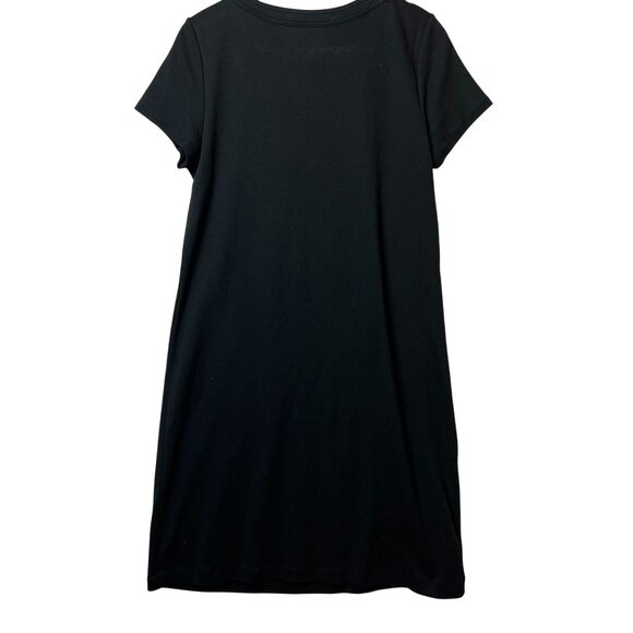 Talbots Black Short-Sleeve Dress With Gold Chain Detail At Neckline - Picture 5 of 10